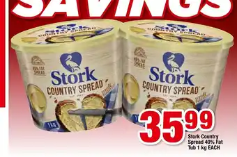 OK Foods Stork Country Spread 40% Fat Spread Tub 1kg each offer