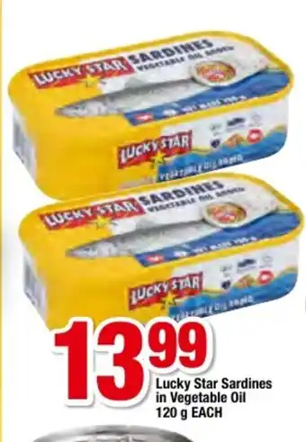 OK Foods Lucky Star Sardines in Vegetable Oil 120g each offer