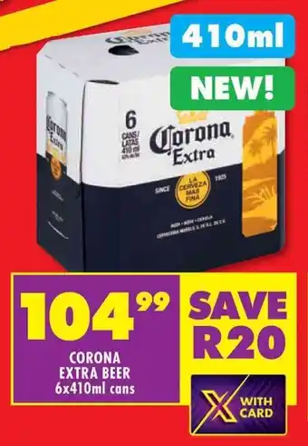 Shoprite CORONA EXTRA BEER 6x410ml cans offer