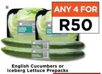 English Cucumbers or Iceberg Lettuce Prepacks