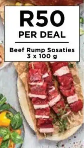 Food Lover's Market Beef Rump Sosaties 3 x 100g offer