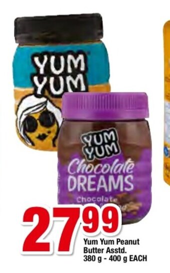 OK Foods Yum Yum Peanut Butter Asstd 380g - 400g each offer