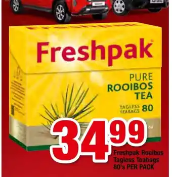 Freshpak Rooibos Tagless Teabags 80's per pack