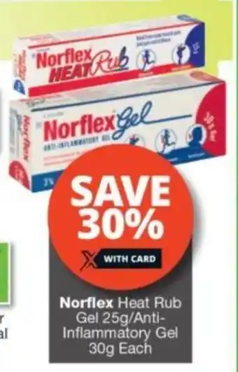 Norflex Heat Rub Gel 25g/Anti- Inflammatory Gel 30g Each