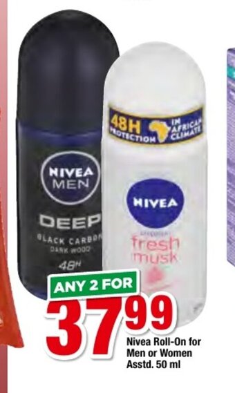 Nivea Roll-On For Men or Women 50ml