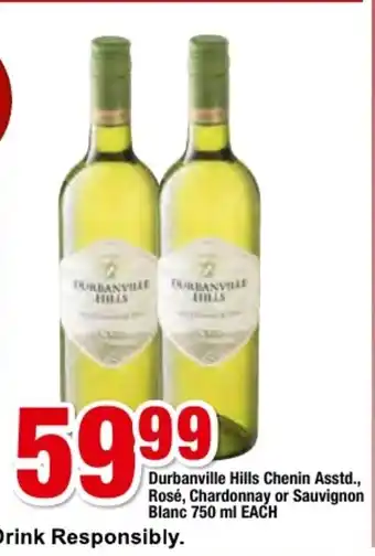 OK Foods Durbanville Hills Chenin Asstd Rose, Chardonnay or Sauvignon Blanc 750ml each offer