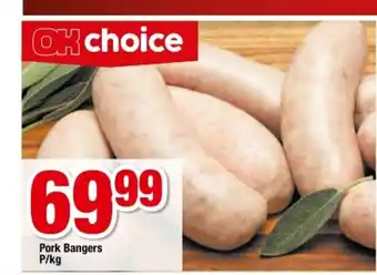 Pork Bangers per kg