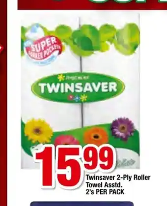 OK Foods Twinsaver 2-Ply Roller Towel Asstd 2's per pack offer