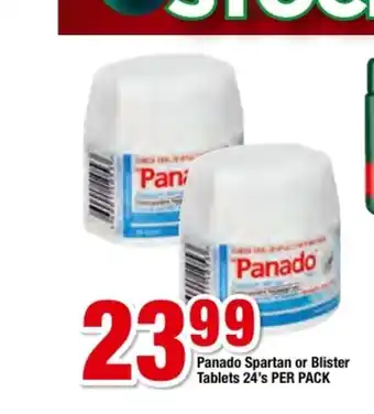 Panado Spartan or Blister Tablets 24's per pack