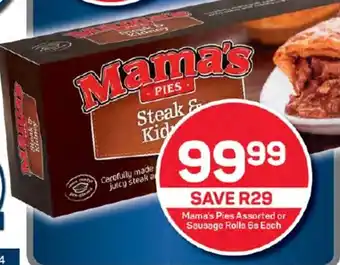 Pick n Pay Mama's Pies Assorted or Sausage Rolls 6s Each offer