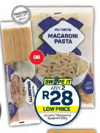 Pick n Pay no name Macaroni or Spaghetti 500g offer
