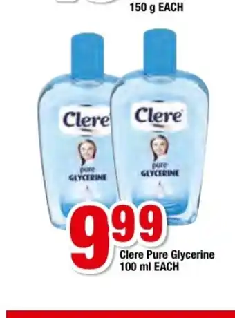 OK Foods Clere Pure Glycerine 100ml each offer