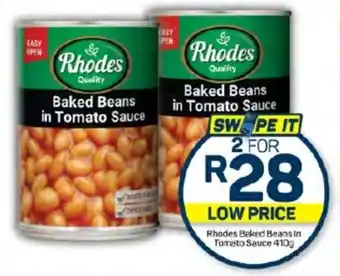 Pick n Pay Rhodes Baked Beans In Tomato Sauce 410g offer
