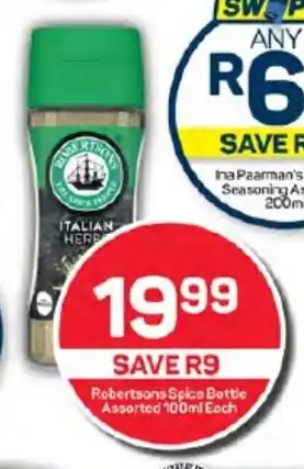 Pick n Pay Robertsons Spice Bottle Assorted 100ml Each offer