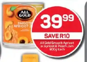 Pick n Pay All Gold Smooth Apricot or Apricot & Peach Jam 900g Each offer