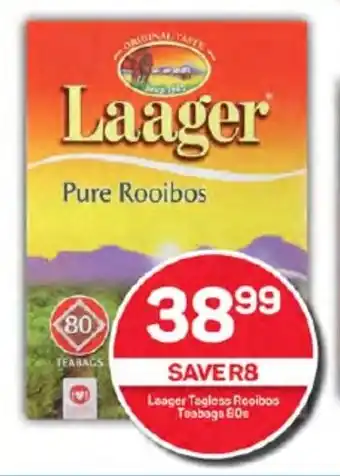 Pick n Pay Laager Tagless Rooibos Teabags 80s offer
