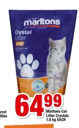 OK Foods Marltons Cat Litter Crystals 1.8kg each offer