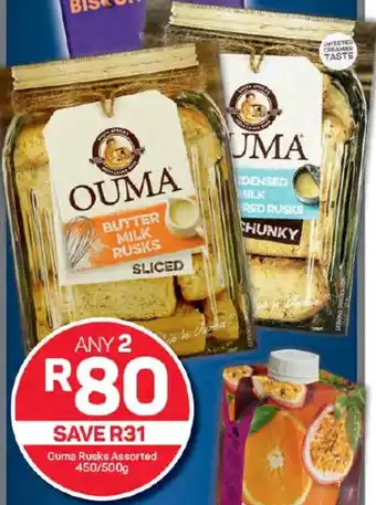 Pick n Pay Ouma Rusks Assorted 450/500g offer