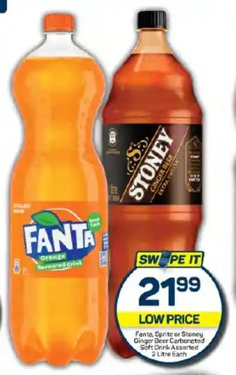 Pick n Pay Fanta, Sprite or Stoney Ginger Beer Carbonated Soft Drink Assorted 2 Litre Each offer