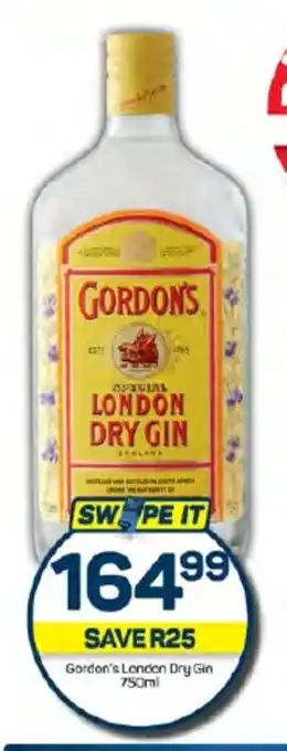 Pick n Pay Gordon's London Dry Gin 750ml offer