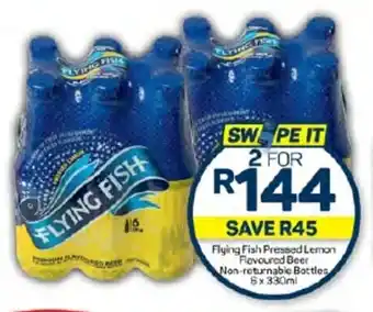 Pick n Pay Flying Fish Pressed Lemon Flavoured Beer Non-returnable Battles 6x330ml offer