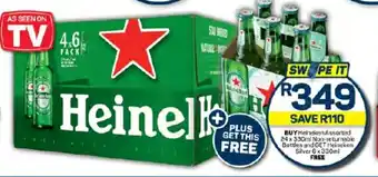 Pick n Pay BUY Heineken Assorted 24 x 330ml Non-returnable Bottles and GET Heineken Silver 6 x 330ml FREE offer