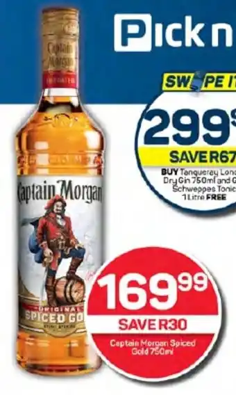 Pick n Pay Captain Morgan Spiced Gold 750ml offer