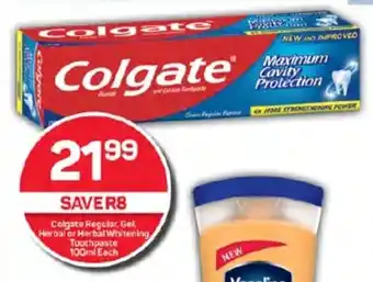 Pick n Pay Colgate Regular, Gel Herbal or Herbal Whitening, Toothpaste 100ml Each offer