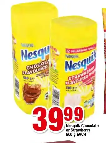 Nesquik Chocolate or Strawberry 500g each