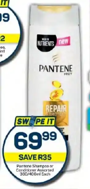 Pick n Pay Pantene Shampoo or Conditioner Assorted 380/400ml Each offer