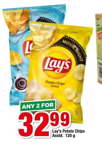 OK Foods Lay's Potato Chips Asstd 120g offer