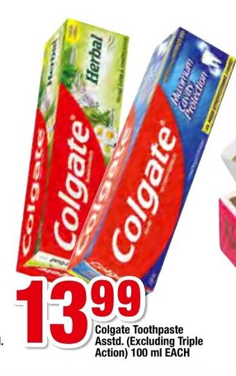 OK Foods Colgate Toothpaste Asstd 100ml each offer