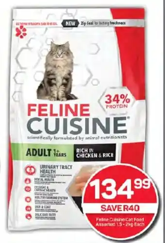 Pick n Pay Feline Cuisine Cat Food Assorted 1.5-2kg Each offer