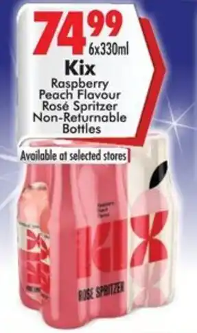 Kix Raspberry Peach Flavour Rosé Spritzer Non-Returnable Bottles
