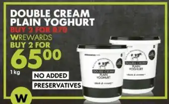 Woolworths Double Cream Plain Yoghurt offer
