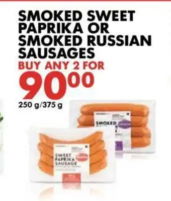 Woolworths Smoked Sweet Paprika or Smoked Russian Sausages offer