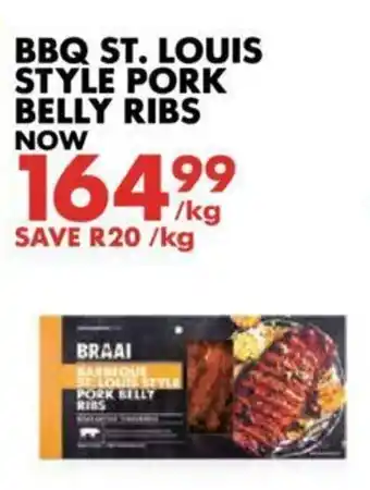 Woolworths BBQ St. Louis Style Pork Belly Ribs per kg offer