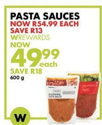 Woolworths Pasta Sauces 600g offer