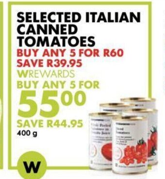 Woolworths Selected Italian Canned Tomatoes 400g offer