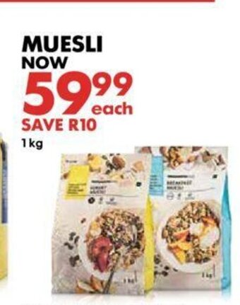 Woolworths Muesli 1kg offer