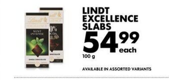 Woolworths Lindt Excellence Slabs 100g offer