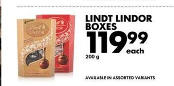 Woolworths Lindt Lindor Boxes 200g offer