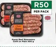 Food Lover's Market Karan Beef Boerewors Chilli Or Plain-500g Per Pack offer