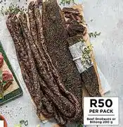 Food Lover's Market Beef Droewors or Biltong-200g Per Pack offer