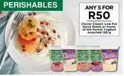 Food Lover's Market Clover Classic Low Fat Dairy Snack Or Fruits Of The Forest Yoghurt Assorted-For 5 x 150g offer