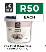 Food Lover's Market You First Odourless Coconut Oil-1L Each offer