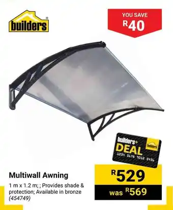 Builders Warehouse Multiwall Awning offer