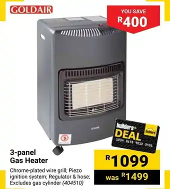 Builders Warehouse 3-panel Gas Heater offer