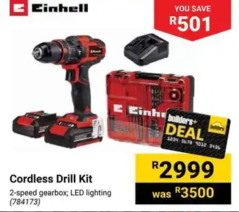 Builders Warehouse Cordless Drill Kit offer