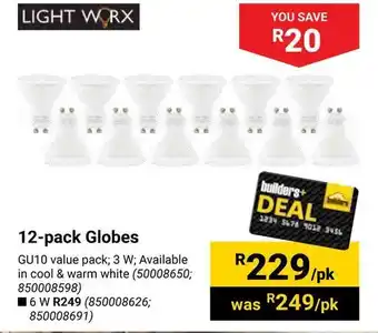 Builders Warehouse 12-pack Globes offer